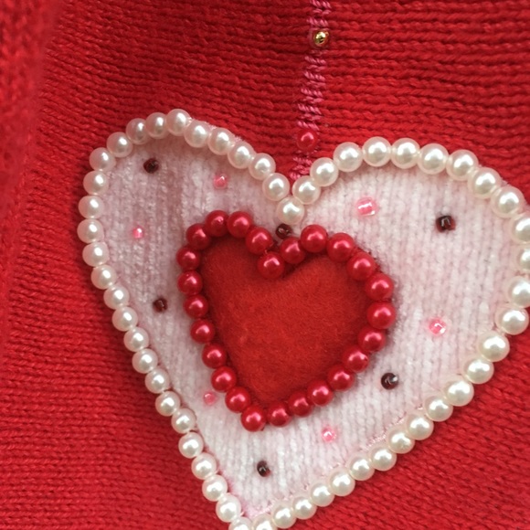 Quacker Factory Heart sweater medium ❤️ - Picture 6 of 8